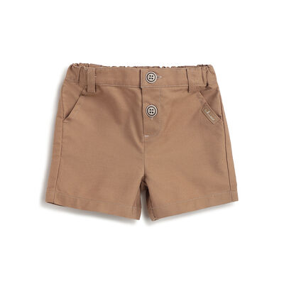Boys Light Brown Solid Shorts